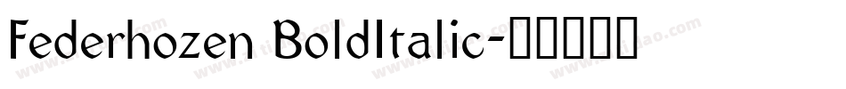 Federhozen BoldItalic字体转换